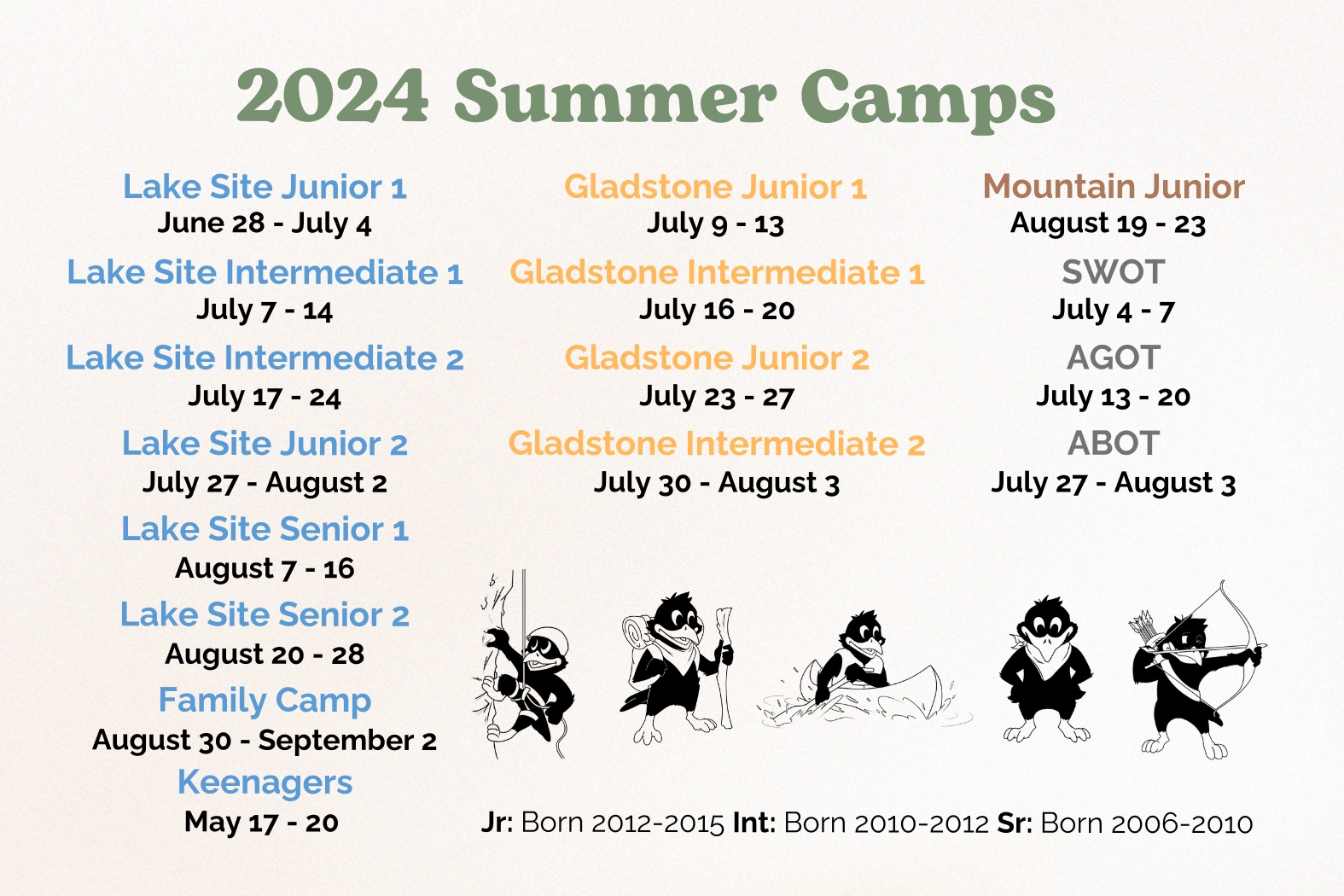 2024 Summer Schedule Crowsnest Lake Bible Camp